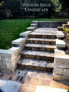 Decorative Block Wall with Paver Steps