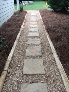 Rustic Stones Set in Pea Gravel