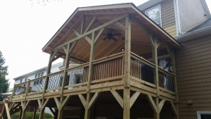 Two Story Post and Beam Covered Deck