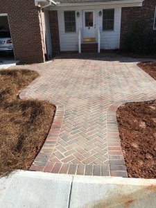 Brick Herringbone Walkway and Patio