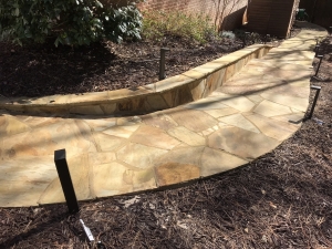 Flagstone Walkway and Bed Retention Wall