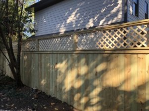Privacy Fence with Lattice Top Rail