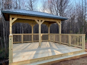 Detached Backyard Deck overlooking Woods